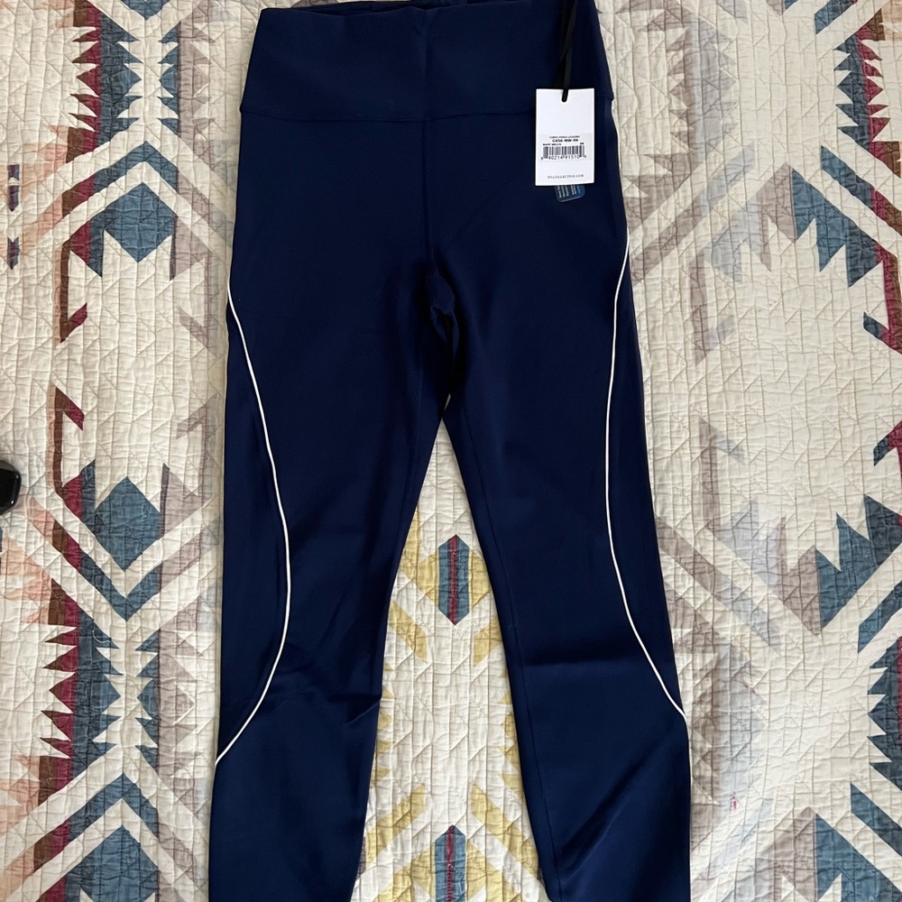 Navy Pinstripe Legging
